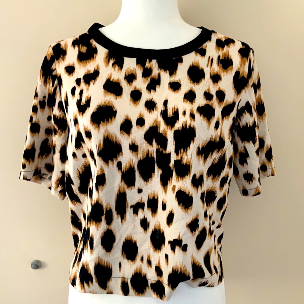 TOPSHOP animal print top